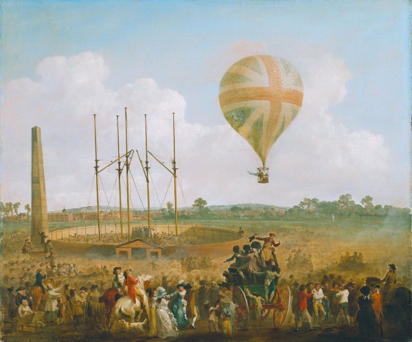 Ascent in Lunardi by Julius Caesar Ibbetson